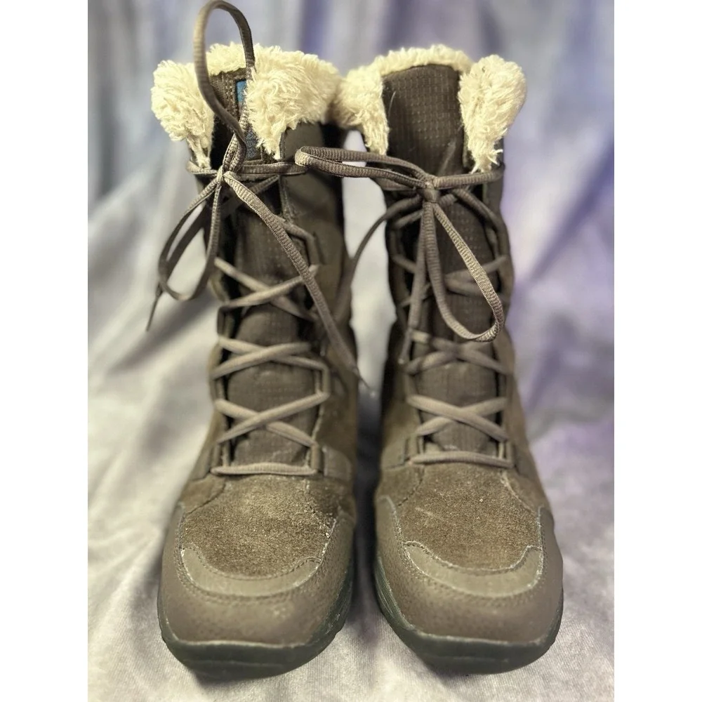 Columbia Women's Waterproof Faux Fur Quilted Brown Snow Boots US 9 BL1581-232